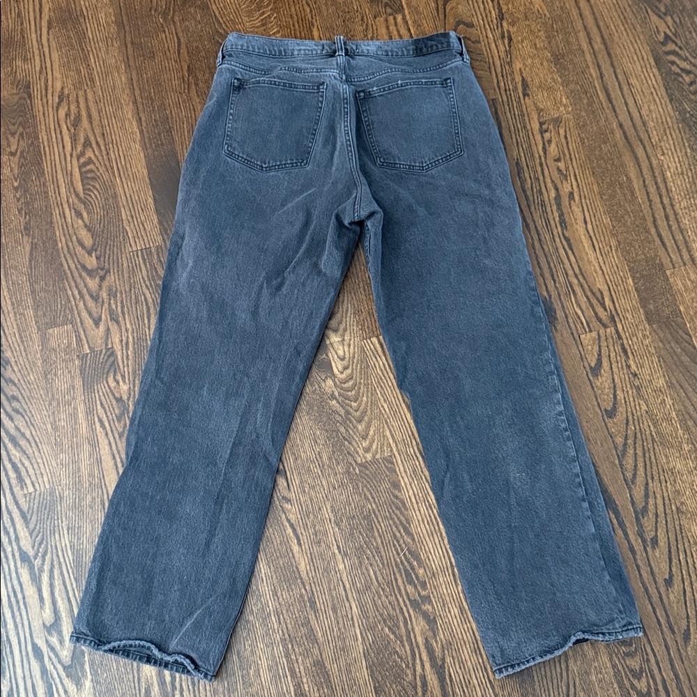 Abercrombie & Fitch Charcoal Baggy Jeans Curve Love - Picture 2 of 4